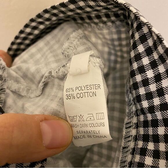 Ruffle Hem fitted Gingham black and white checkered mini Skirt S/XS - Picture 7 of 9